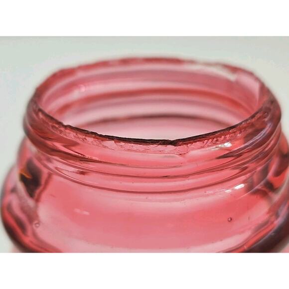 Antique Hobbs Brockunier Sugar Shaker Muffineer Ring Neck Cranberry Glass 5" - Picture 5 of 8